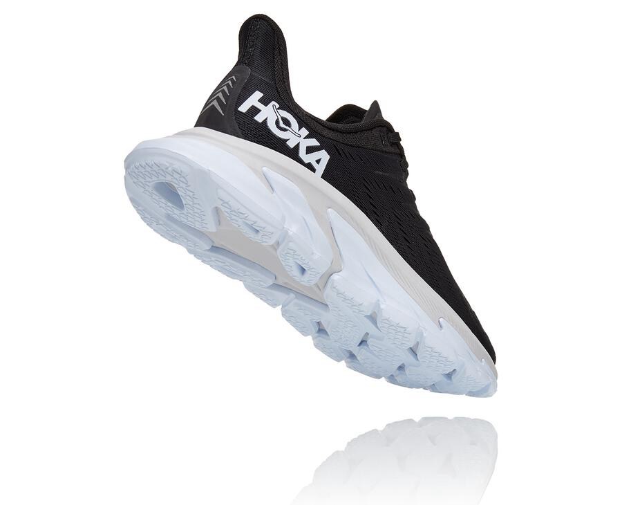 Hoka One One Womens Running Shoes - Clifton Edge - Black/White - WJNB87106